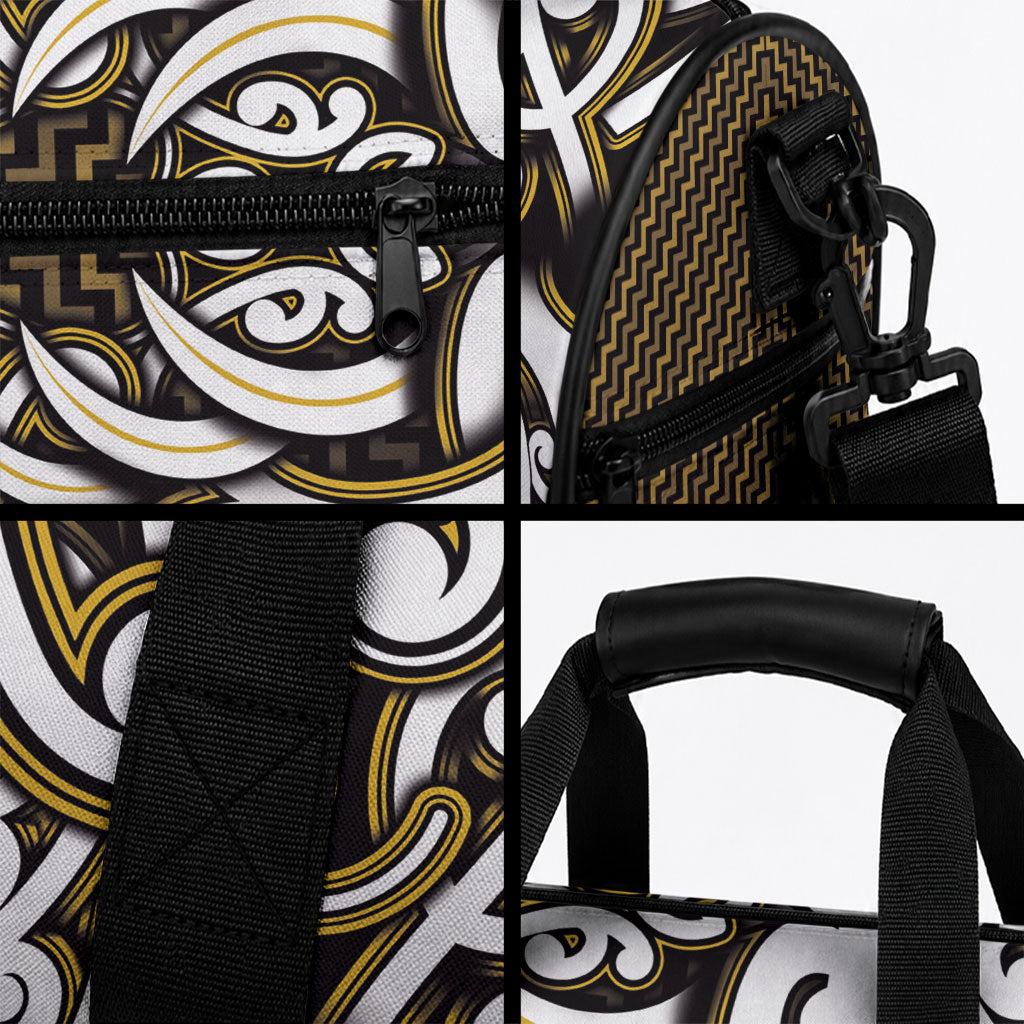 Custom Aotearoa Taranaki Duffle Bag Maori Tribal Pattern Mix Poutama LT05 - Polynesian Pride