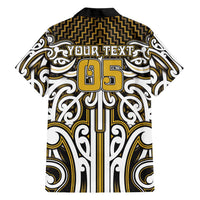 Custom Aotearoa Taranaki Family Matching Off Shoulder Maxi Dress and Hawaiian Shirt Maori Tribal Pattern Mix Poutama