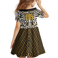 Custom Aotearoa Taranaki Family Matching Summer Maxi Dress and Hawaiian Shirt Maori Tribal Pattern Mix Poutama