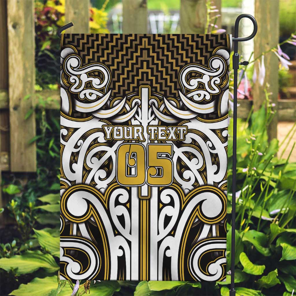 Custom Aotearoa Taranaki Garden Flag Maori Tribal Pattern Mix Poutama LT05 Garden Flag Yellow - Polynesian Pride