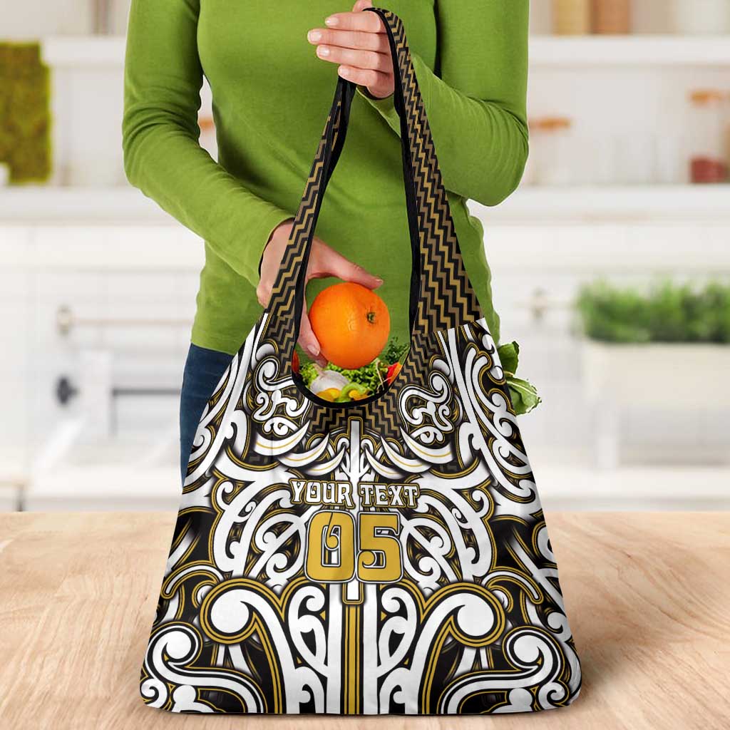Custom Aotearoa Taranaki Grocery Bag Maori Tribal Pattern Mix Poutama LT05 - Polynesian Pride