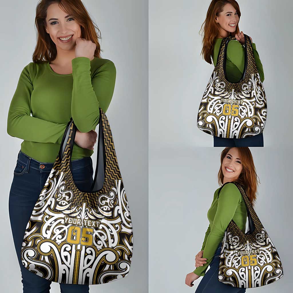 Custom Aotearoa Taranaki Grocery Bag Maori Tribal Pattern Mix Poutama LT05 - Polynesian Pride