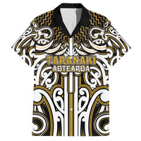 Custom Aotearoa Taranaki Hawaiian Shirt Maori Tribal Pattern Mix Poutama LT05 Yellow - Polynesian Pride