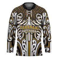Custom Aotearoa Taranaki Hockey Jersey Maori Tribal Pattern Mix Poutama LT05 Unisex Yellow - Polynesian Pride