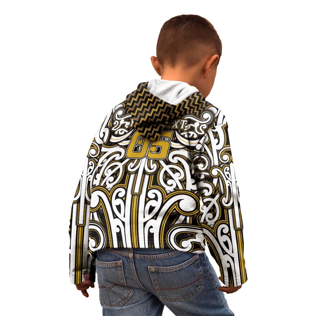 Custom Aotearoa Taranaki Kid Hoodie Maori Tribal Pattern Mix Poutama LT05 - Polynesian Pride