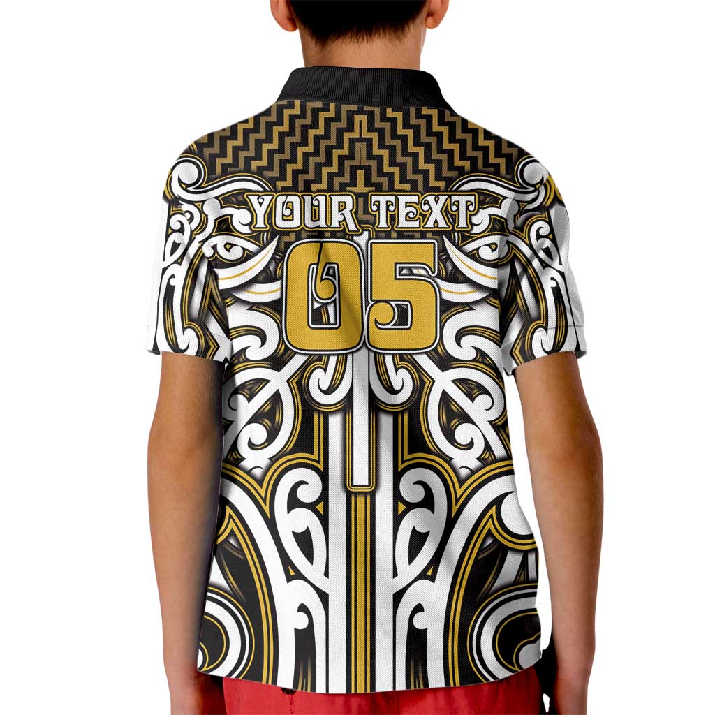 Custom Aotearoa Taranaki Kid Polo Shirt Maori Tribal Pattern Mix Poutama LT05 - Polynesian Pride