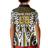 Custom Aotearoa Taranaki Kid Polo Shirt Maori Tribal Pattern Mix Poutama LT05 - Polynesian Pride