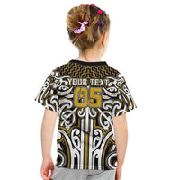 Custom Aotearoa Taranaki Kid T Shirt Maori Tribal Pattern Mix Poutama LT05 - Polynesian Pride