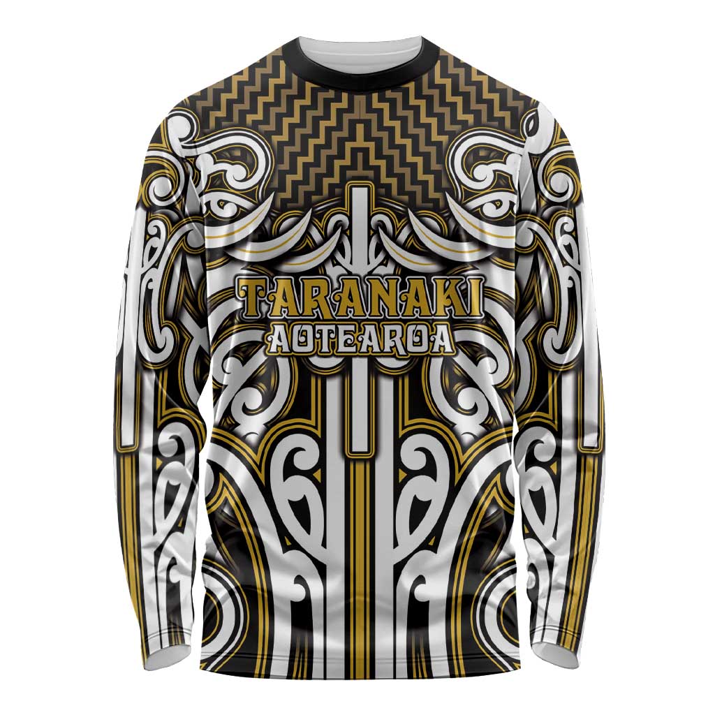 Custom Aotearoa Taranaki Long Sleeve Shirt Maori Tribal Pattern Mix Poutama LT05 Unisex Yellow - Polynesian Pride
