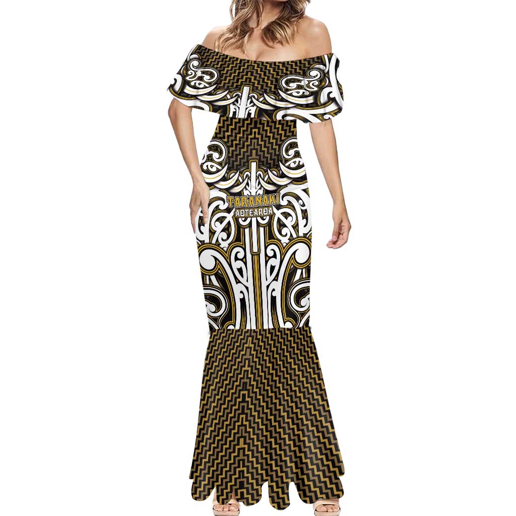 Custom Aotearoa Taranaki Mermaid Dress Maori Tribal Pattern Mix Poutama LT05 - Polynesian Pride