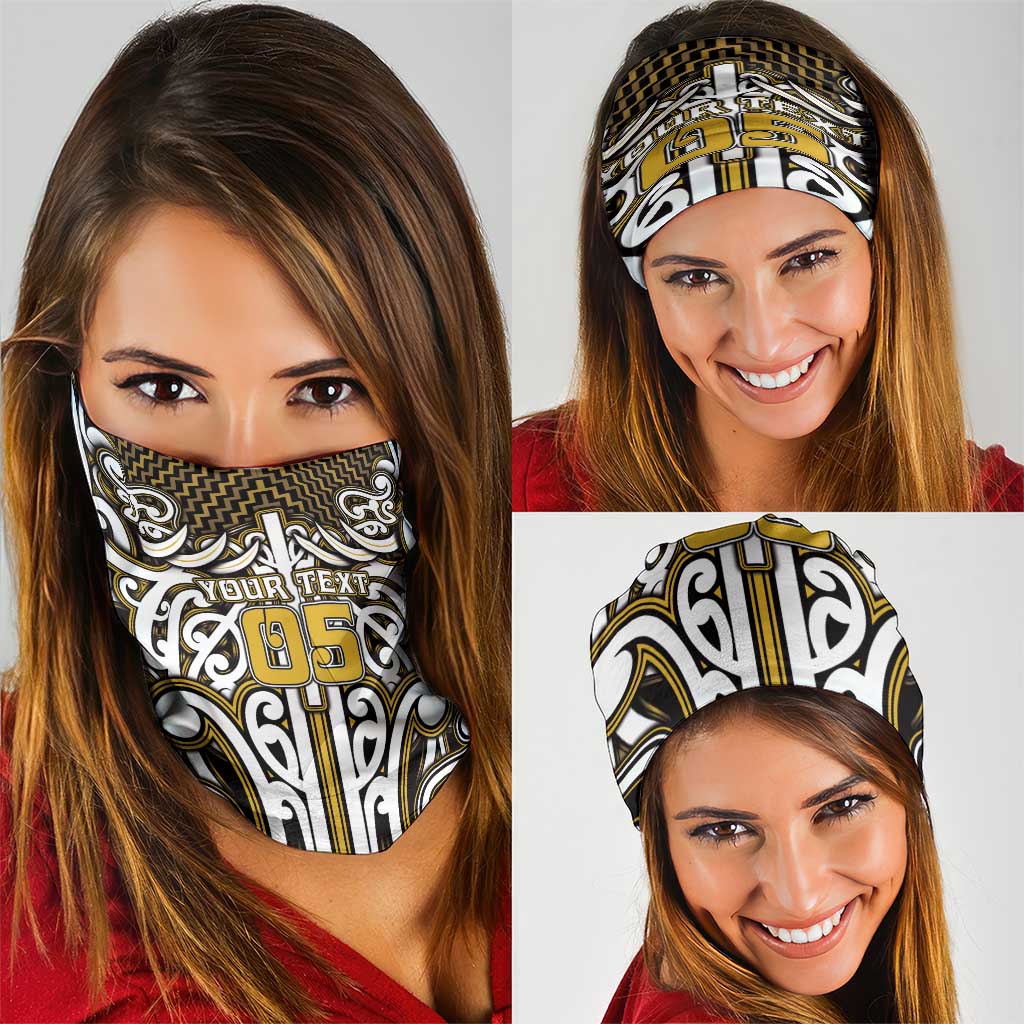Custom Aotearoa Taranaki Neck Gaiter Maori Tribal Pattern Mix Poutama LT05 - Polynesian Pride