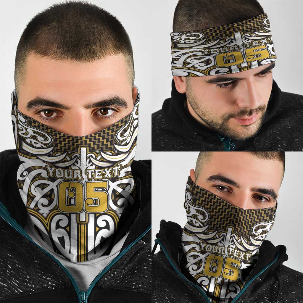 Custom Aotearoa Taranaki Neck Gaiter Maori Tribal Pattern Mix Poutama LT05 - Polynesian Pride
