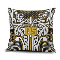 Custom Aotearoa Taranaki Pillow Cover Maori Tribal Pattern Mix Poutama LT05 Yellow - Polynesian Pride