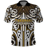 Custom Aotearoa Taranaki Polo Shirt Maori Tribal Pattern Mix Poutama LT05 Yellow - Polynesian Pride
