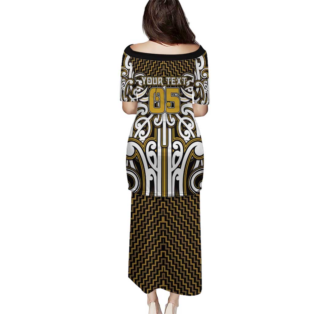 Custom Aotearoa Taranaki Puletasi Maori Tribal Pattern Mix Poutama LT05 - Polynesian Pride