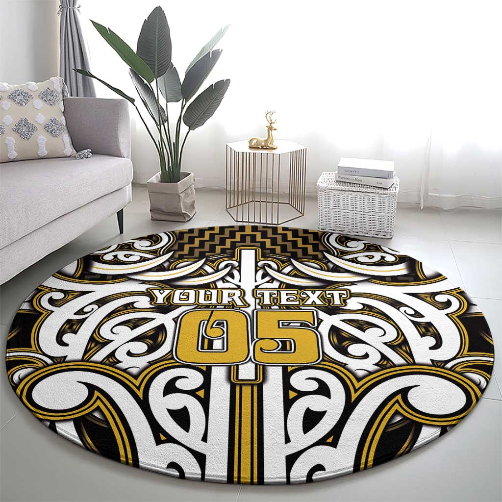 Custom Aotearoa Taranaki Round Carpet Maori Tribal Pattern Mix Poutama LT05 - Polynesian Pride