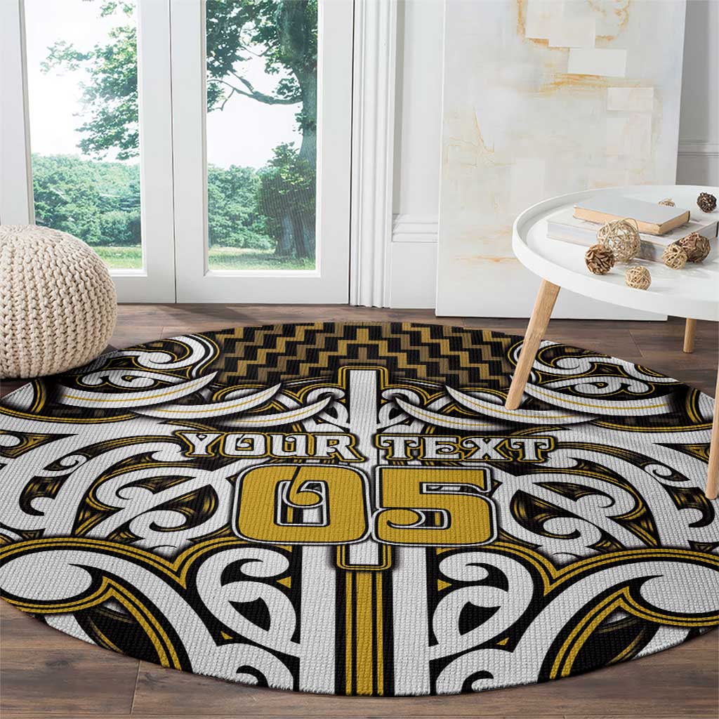 Custom Aotearoa Taranaki Round Carpet Maori Tribal Pattern Mix Poutama LT05 - Polynesian Pride