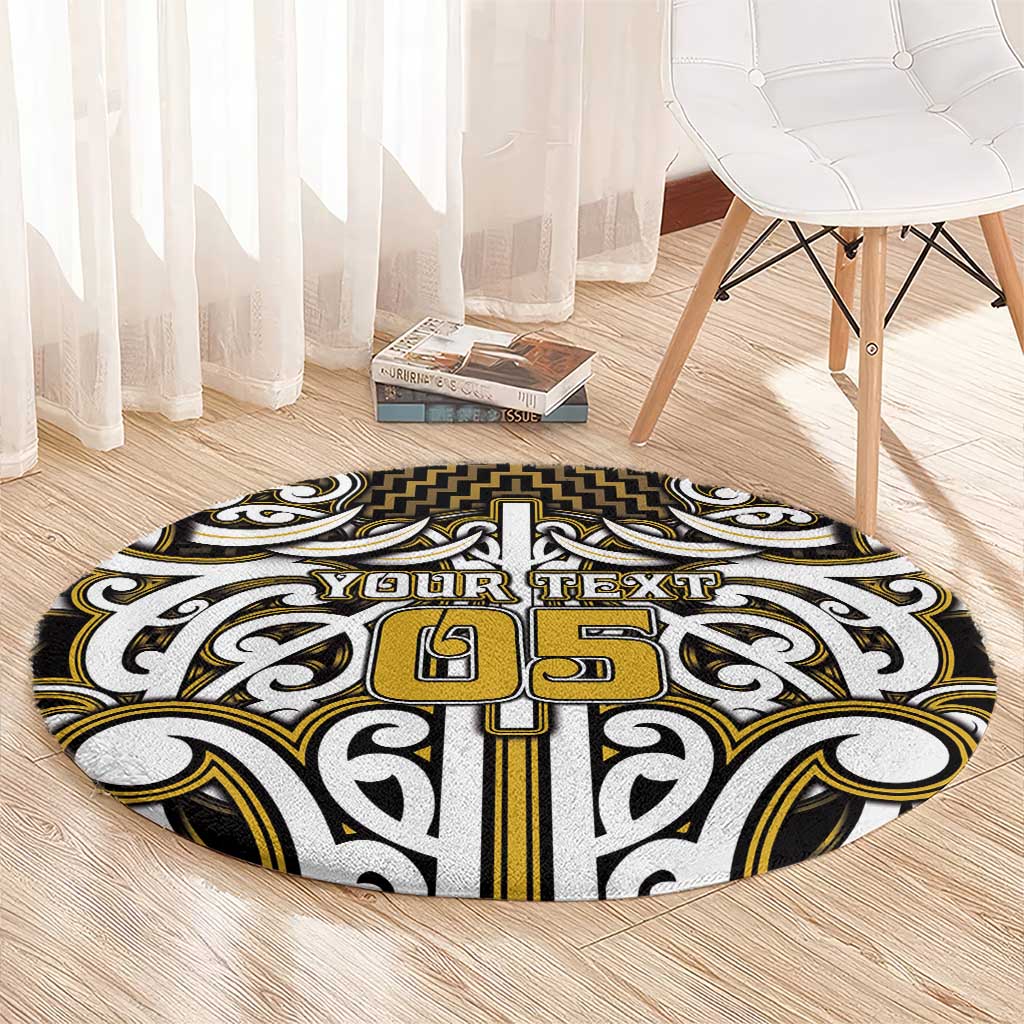 Custom Aotearoa Taranaki Round Carpet Maori Tribal Pattern Mix Poutama LT05 - Polynesian Pride