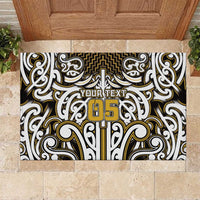 Custom Aotearoa Taranaki Rubber Doormat Maori Tribal Pattern Mix Poutama LT05 Yellow - Polynesian Pride