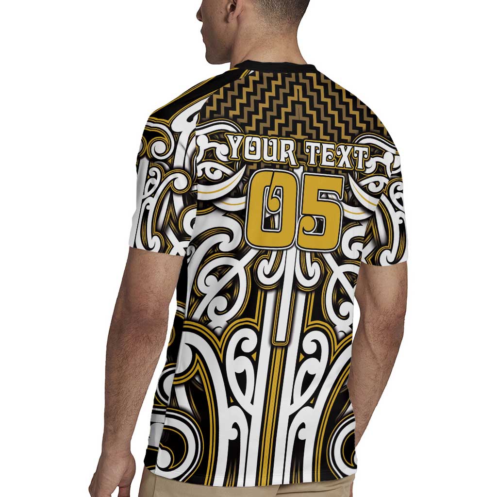 Custom Aotearoa Taranaki Rugby Jersey Maori Tribal Pattern Mix Poutama LT05 - Polynesian Pride
