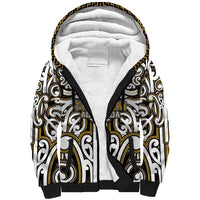 Custom Aotearoa Taranaki Sherpa Hoodie Maori Tribal Pattern Mix Poutama LT05 Unisex Yellow - Polynesian Pride