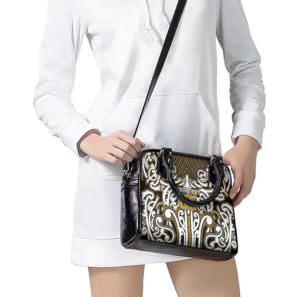 Custom Aotearoa Taranaki Shoulder Handbag Maori Tribal Pattern Mix Poutama LT05 - Polynesian Pride