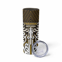 Custom Aotearoa Taranaki Skinny Tumbler Maori Tribal Pattern Mix Poutama