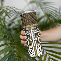 Custom Aotearoa Taranaki Skinny Tumbler Maori Tribal Pattern Mix Poutama
