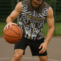 Custom Aotearoa Taranaki Sleeveless Hoodie Maori Tribal Pattern Mix Poutama LT05 - Polynesian Pride