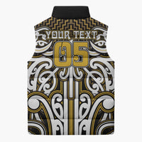Custom Aotearoa Taranaki Sleeveless Puffer Jacket Maori Tribal Pattern Mix Poutama LT05 - Polynesian Pride