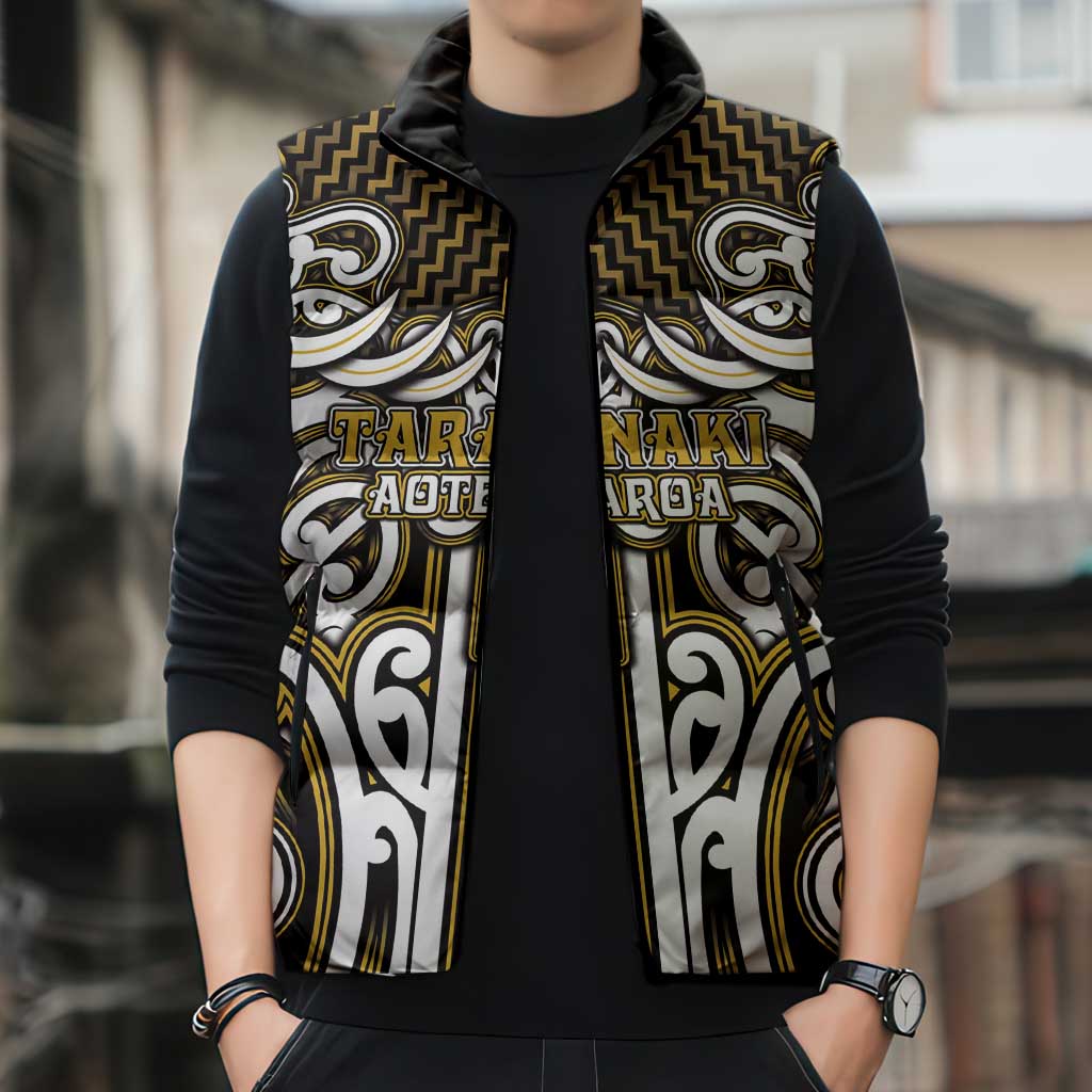 Custom Aotearoa Taranaki Sleeveless Puffer Jacket Maori Tribal Pattern Mix Poutama LT05 - Polynesian Pride