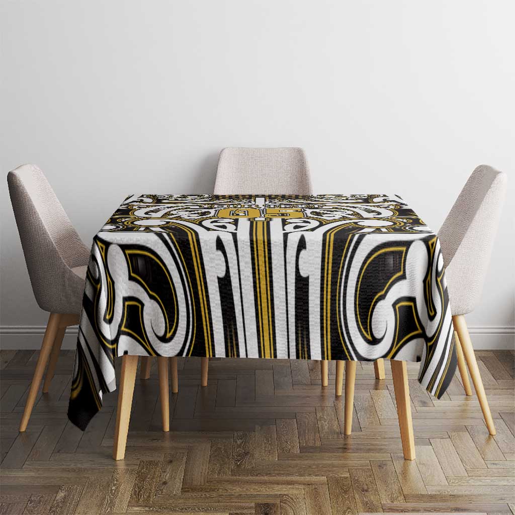Custom Aotearoa Taranaki Tablecloth Maori Tribal Pattern Mix Poutama LT05 - Polynesian Pride