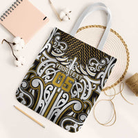 Custom Aotearoa Taranaki Tote Bag Maori Tribal Pattern Mix Poutama LT05 White Strap One Size Yellow - Polynesian Pride