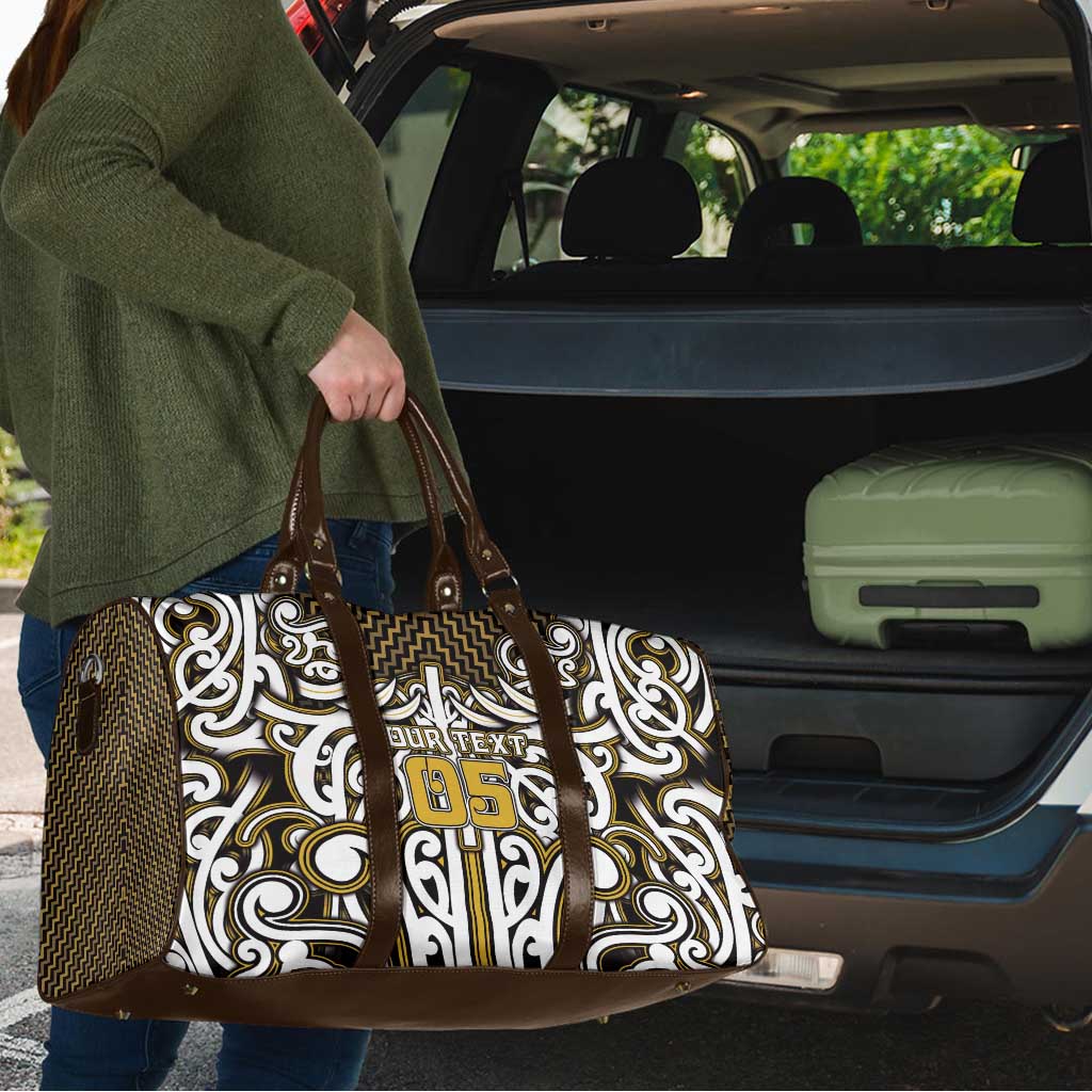 Custom Aotearoa Taranaki Travel Bag Maori Tribal Pattern Mix Poutama LT05 - Polynesian Pride