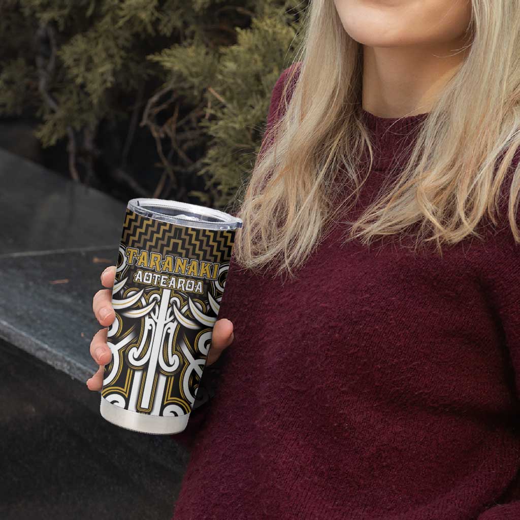 Custom Aotearoa Taranaki Tumbler Cup Maori Tribal Pattern Mix Poutama LT05 - Polynesian Pride