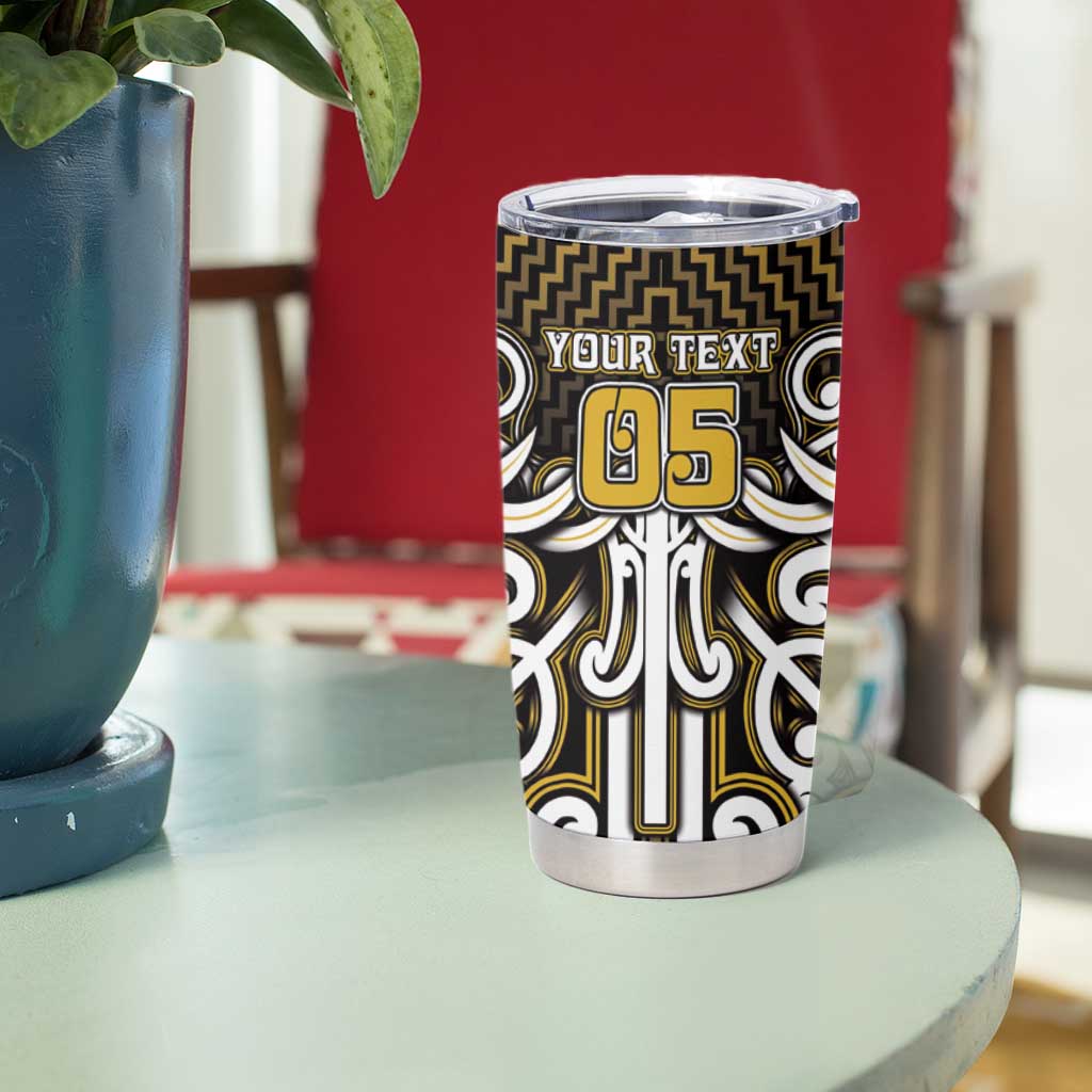 Custom Aotearoa Taranaki Tumbler Cup Maori Tribal Pattern Mix Poutama LT05 - Polynesian Pride