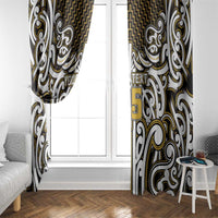 Custom Aotearoa Taranaki Window Curtain Maori Tribal Pattern Mix Poutama LT05 - Polynesian Pride