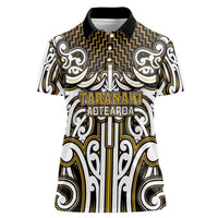 Custom Aotearoa Taranaki Women Polo Shirt Maori Tribal Pattern Mix Poutama LT05 Female Yellow - Polynesian Pride
