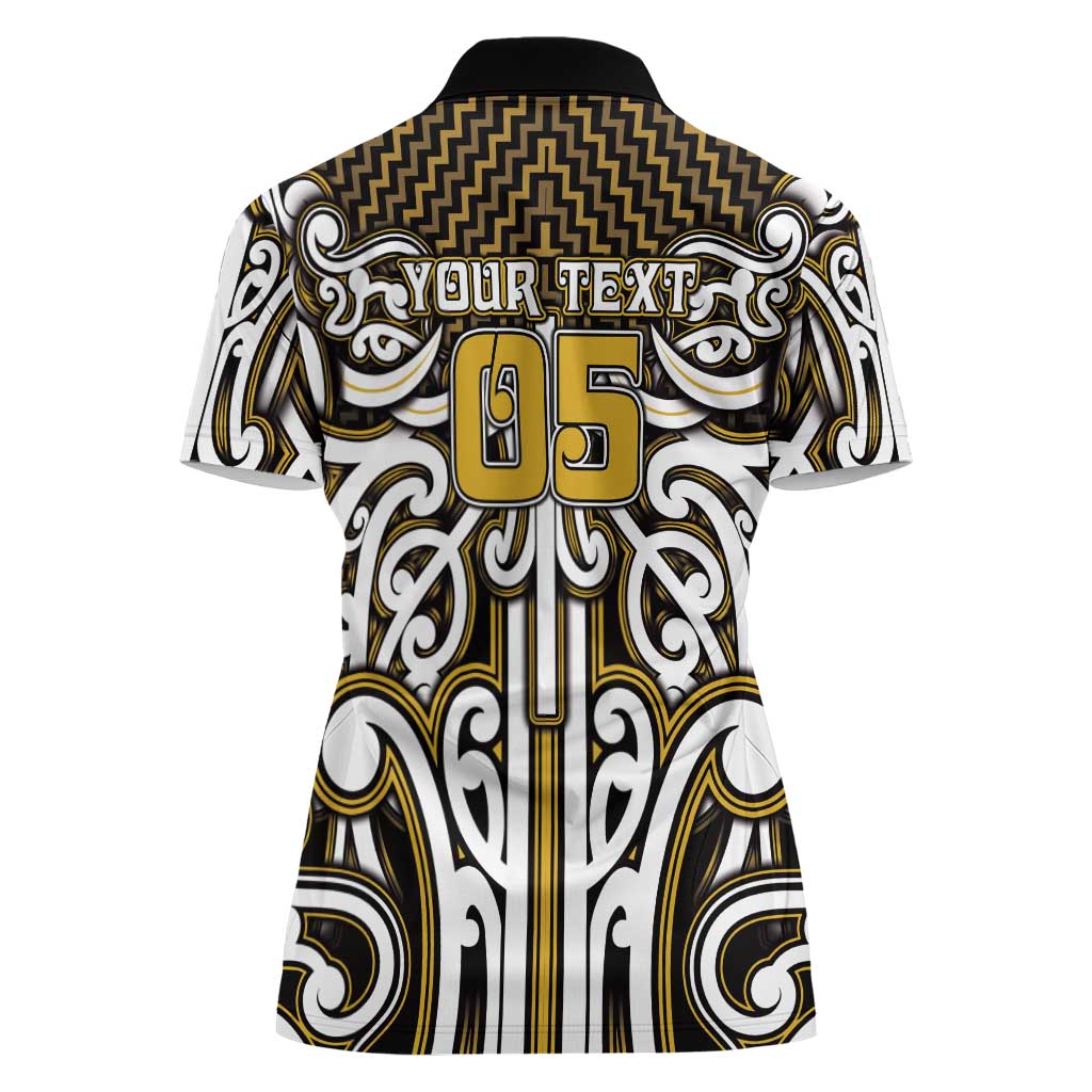 Custom Aotearoa Taranaki Women Polo Shirt Maori Tribal Pattern Mix Poutama LT05 - Polynesian Pride