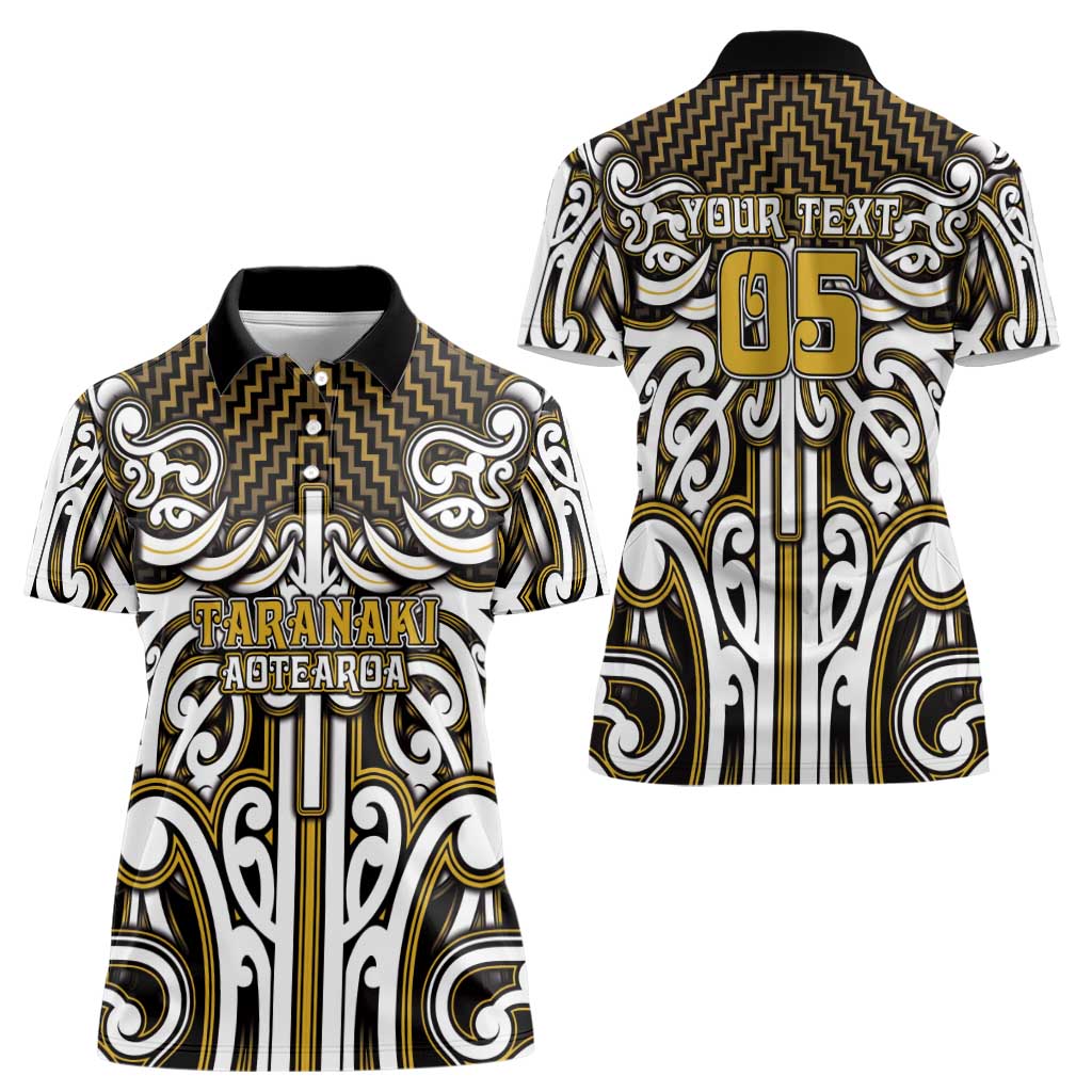 Custom Aotearoa Taranaki Women Polo Shirt Maori Tribal Pattern Mix Poutama LT05 - Polynesian Pride