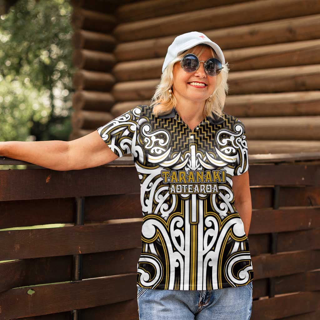Custom Aotearoa Taranaki Women Polo Shirt Maori Tribal Pattern Mix Poutama LT05 - Polynesian Pride
