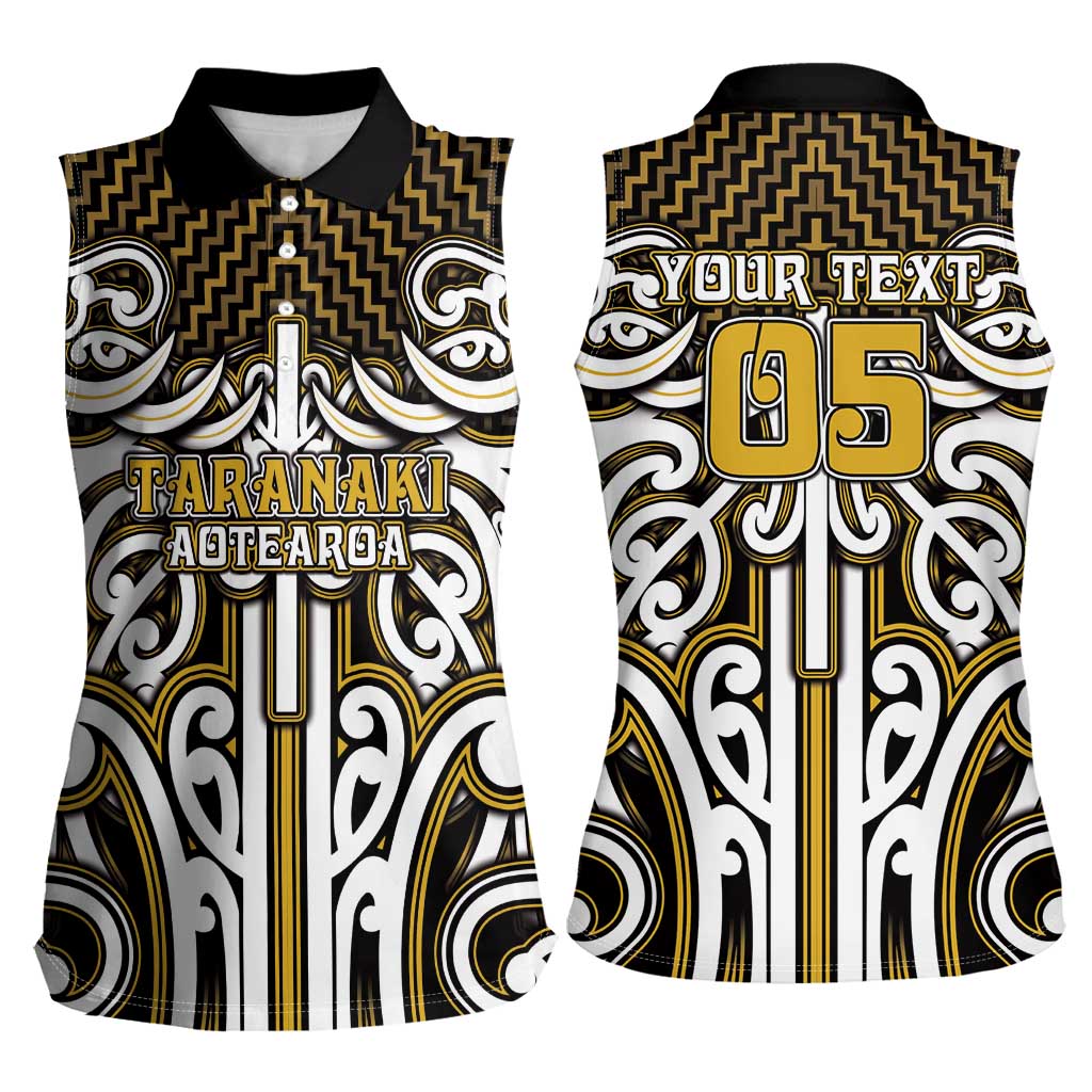 Custom Aotearoa Taranaki Women Sleeveless Polo Shirt Maori Tribal Pattern Mix Poutama