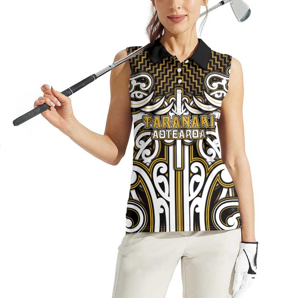 Custom Aotearoa Taranaki Women Sleeveless Polo Shirt Maori Tribal Pattern Mix Poutama