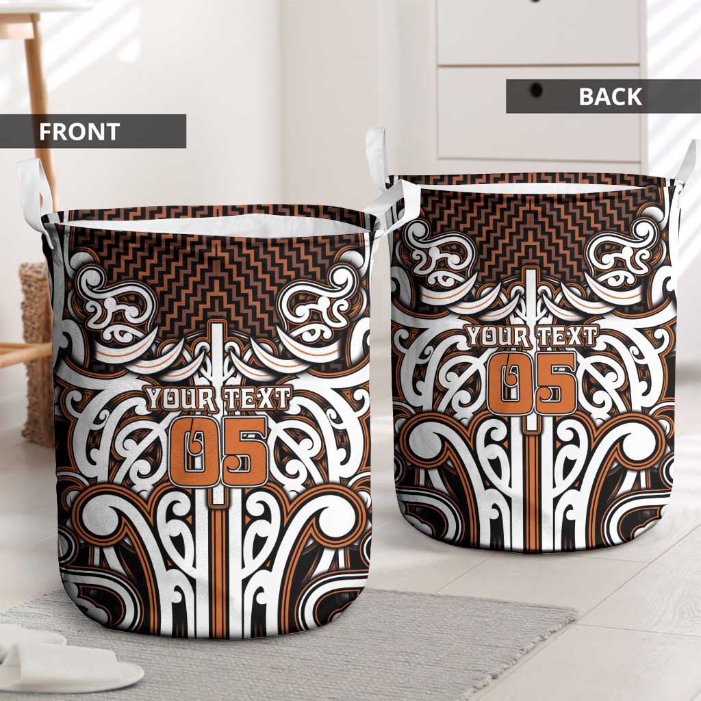 Custom Aotearoa Waikato Laundry Basket Maori Tribal Pattern Mix Poutama LT05 - Polynesian Pride