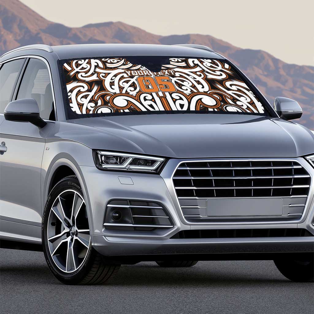 Custom Aotearoa Waikato Auto Sun Shade Maori Tribal Pattern Mix Poutama LT05 - Polynesian Pride