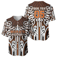 Custom Aotearoa Waikato Baseball Jersey Maori Tribal Pattern Mix Poutama LT05 - Polynesian Pride