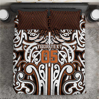 Custom Aotearoa Waikato Bedding Set Maori Tribal Pattern Mix Poutama LT05 Orange - Polynesian Pride