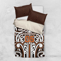 Custom Aotearoa Waikato Bedding Set Maori Tribal Pattern Mix Poutama LT05 US Twin 172cm x 218cm Orange - Polynesian Pride
