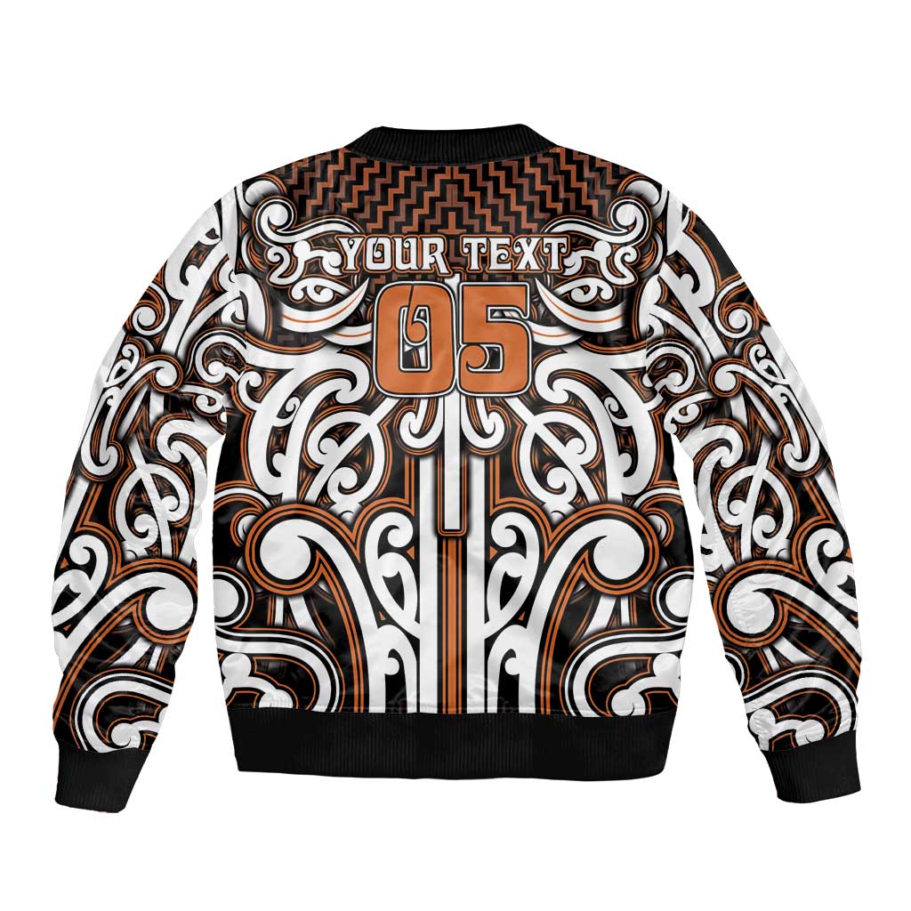 Custom Aotearoa Waikato Bomber Jacket Maori Tribal Pattern Mix Poutama LT05 - Polynesian Pride
