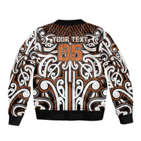 Custom Aotearoa Waikato Bomber Jacket Maori Tribal Pattern Mix Poutama LT05 - Polynesian Pride